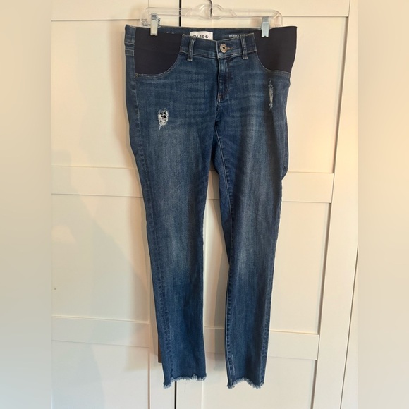 DL1961 Emma Ankle Maternity Jeans Instasculpt Skinny Distressed size 29 - Picture 1 of 6